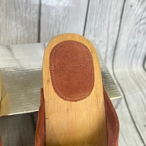 Mango Brown Suede Clog Sandals - Picture 6 of 11